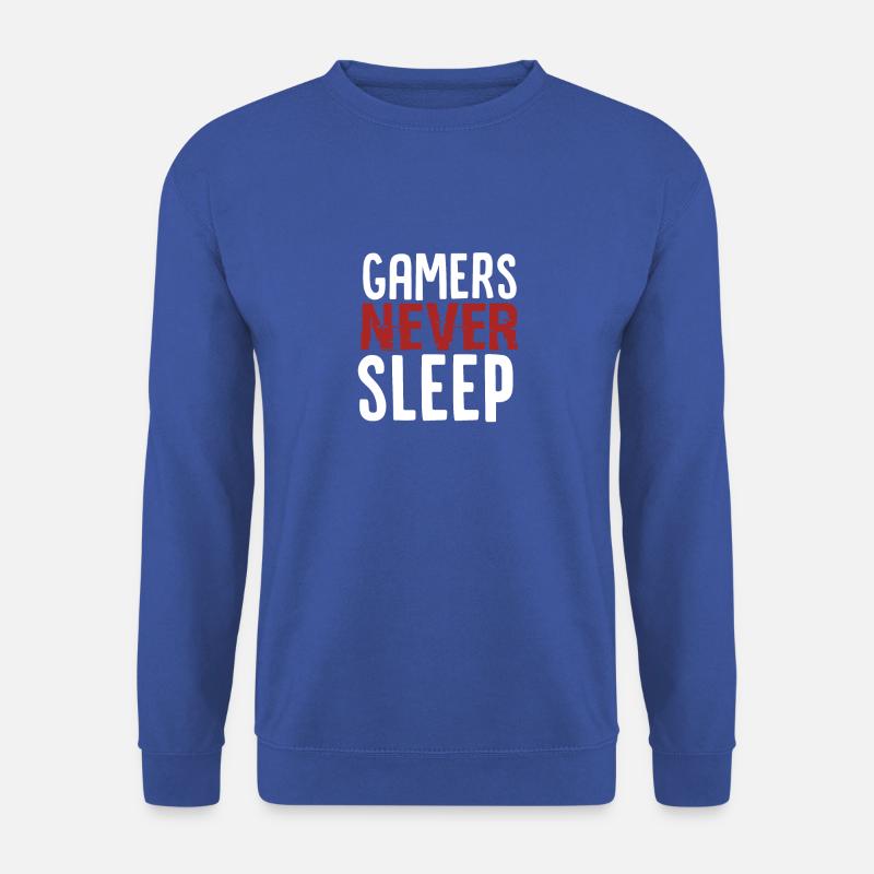 Gamer Never Sleep - Unisex Pullover - Royalblau