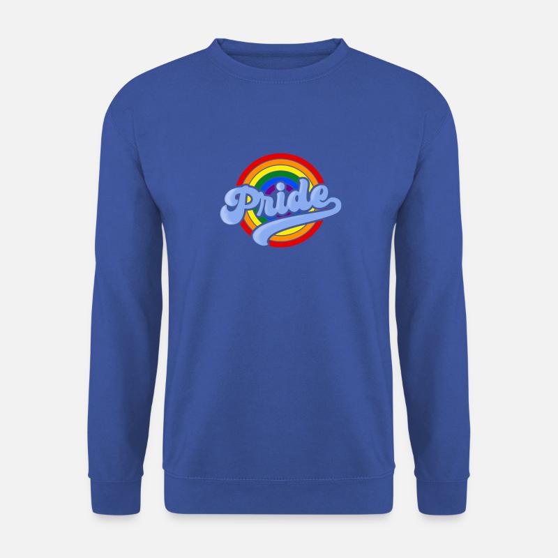 LGBT Gay Pride Retro Regenbogen Shirt - Unisex Pullover - Royalblau
