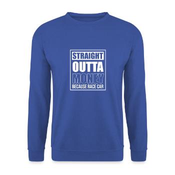 Because Racecar Tuning Motorsport - Unisex Pullover - Royalblau - Vorne - Alina (178cm) & Michal (187cm)