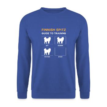 Finnish Spitz Guide To Training - Unisex Pullover - Royalblau - Vorne - Alina (178cm) & Michal (187cm)