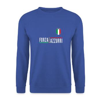 Italien Jersey FORZA AZZURI 2021 - Unisex Pullover - Royalblau - Vorne - Alina (178cm) & Michal (187cm)