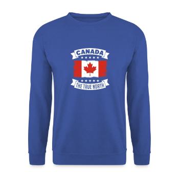 Canada Maple Leaf The True North Vintage Retro - Unisex Sweatshirt - royal blue - Front - Alina (178cm) & Michal (187cm)