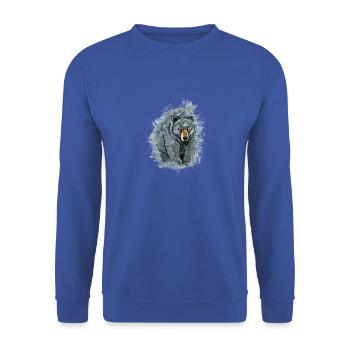 American black bear - Unisex Sweatshirt - royal blue - Front - Alina (178cm) & Michal (187cm)