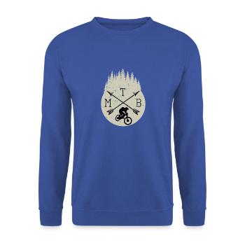 Vélo de logo de vélo de montagne VTT - Sweat-shirt Unisexe - bleu royal - Devant - Alina (178cm) & Michal (187cm)
