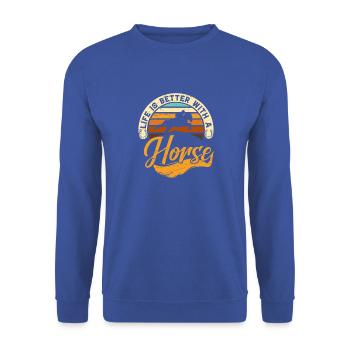 Horse, Horses Lover Design, Citation dictons - Sweat-shirt Unisexe - bleu royal - Devant - Alina (178cm) & Michal (187cm)