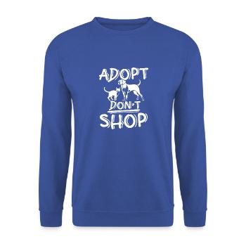 Adoptez Don’t Shop - Sweat-shirt Unisexe - bleu royal - Devant - Alina (178cm) & Michal (187cm)