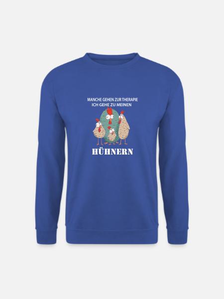 Lustiges Hühner Bauern Design mit Therapie Spruch - Unisex Pullover - Royalblau