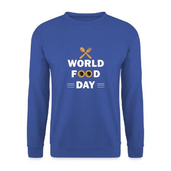 world food day - Unisex Pullover - Royalblau - Vorne - Alina (178cm) & Michal (187cm)