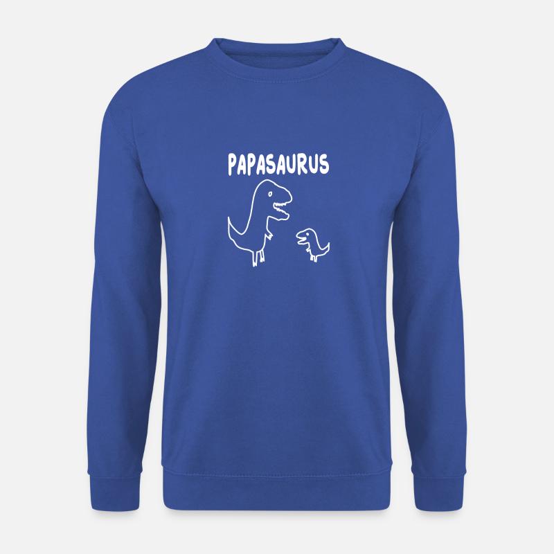 Papasaurus Dinosaurier Vater Dad Dino Papa - Unisex Pullover - Royalblau
