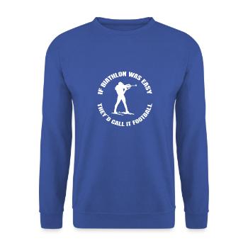 Biathlon Skieur Sports d’hiver Cadeau Biathlète - Sweat-shirt Unisexe - bleu royal - Devant - Alina (178cm) & Michal (187cm)