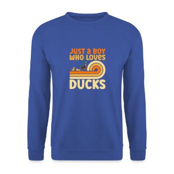 Cute Duck Design Dabbling Ducks duck Animal Lover - Unisex Sweatshirt - royal blue - Front - Alina (178cm) & Michal (187cm)