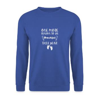 Thanksgiving Pregnancy Announcement Fall Baby - Unisex Sweatshirt - royal blue - Front - Alina (178cm) & Michal (187cm)
