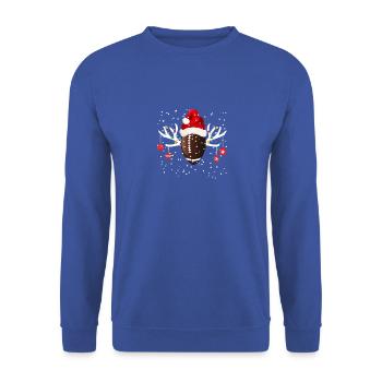 Drôle de football Renne Santa Hat Noël Holida - Sweat-shirt Unisexe - bleu royal - Devant - Alina (178cm) & Michal (187cm)