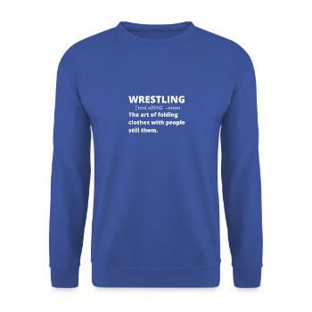 Définition de la lutte Noun Sports Typographie drôle - Sweat-shirt Unisexe - bleu royal - Devant - Alina (178cm) & Michal (187cm)