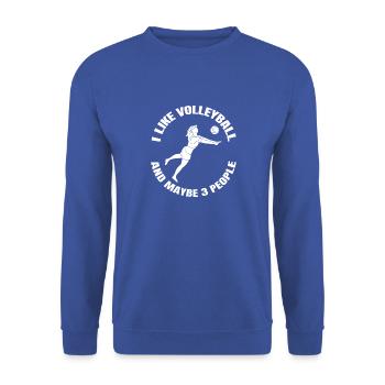 Volleyball Volleyballer Geschenk Beachvolleyball - Unisex Pullover - Royalblau - Vorne - Alina (178cm) & Michal (187cm)