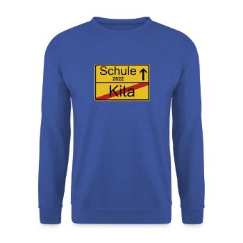 Sortie de Kita Retour à l’école 2022 - Sweat-shirt Unisexe - bleu royal - Devant - Alina (178cm) & Michal (187cm)