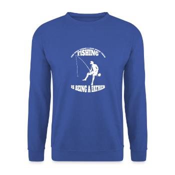 Angeln Angelhaken Fischen Vater Angelsport Angler - Unisex Pullover - Royalblau - Vorne - Alina (178cm) & Michal (187cm)
