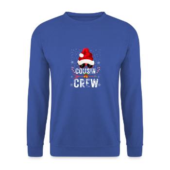 Cousin Crew Santa Christmas Family Matching Pajama - Unisex Sweatshirt - royal blue - Front - Alina (178cm) & Michal (187cm)
