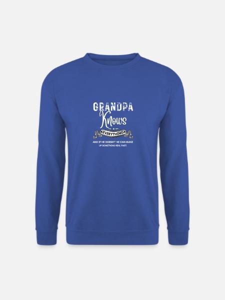 Opa weiß alles 60. Opa süßes Geschenk Fu - Unisex Pullover - Royalblau