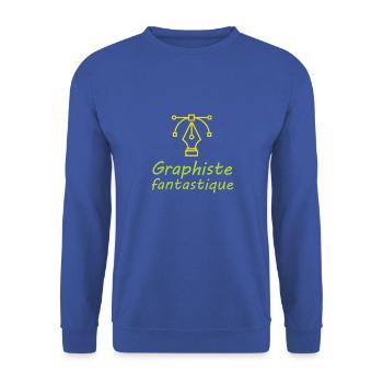 Tshirt femme Graphiste fantastique - Sweat-shirt Unisexe - bleu royal - Devant - Alina (178cm) & Michal (187cm)