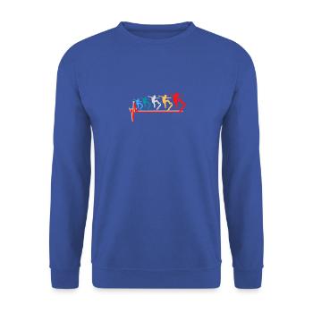 Skateboard Skater Heartbeat Love Retro Vintage - Sweat-shirt Unisexe - bleu royal - Devant - Alina (178cm) & Michal (187cm)