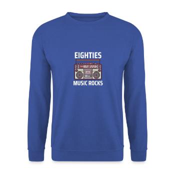 Cute Vintage Eighties Music Rocks Funny Retro Band - Unisex Sweatshirt - royal blue - Front - Alina (178cm) & Michal (187cm)
