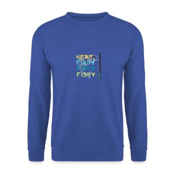 Süß hier Fischig Fisch Angeln Liebhaber Fischer Liebe - Unisex Pullover - Royalblau - Vorne - Alina (178cm) & Michal (187cm)