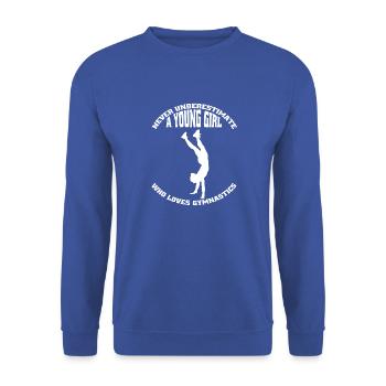 Gymnastique Filles Gymnastique Gymnastique Gymnastique Au Sol - Sweat-shirt Unisexe - bleu royal - Devant - Alina (178cm) & Michal (187cm)