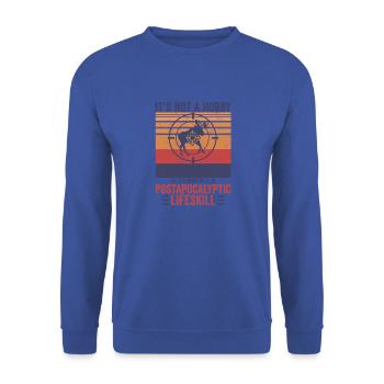 Retro Vintage Jäger Jagdhund Shirt - Unisex Pullover - Royalblau - Vorne - Alina (178cm) & Michal (187cm)