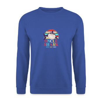 Onkel Hai Tiere Fisch Ozeanisches Meer Onkel Lustig - Unisex Pullover - Royalblau - Vorne - Alina (178cm) & Michal (187cm)