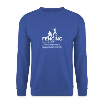 Fechten Definition Fechter Fechten Sport Tanz Spaß - Unisex Pullover - Royalblau - Vorne - Alina (178cm) & Michal (187cm)