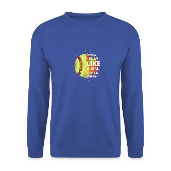 Softball sports Cute Trendy Softball player Sport - Unisex Sweatshirt - royal blue - Front - Alina (178cm) & Michal (187cm)