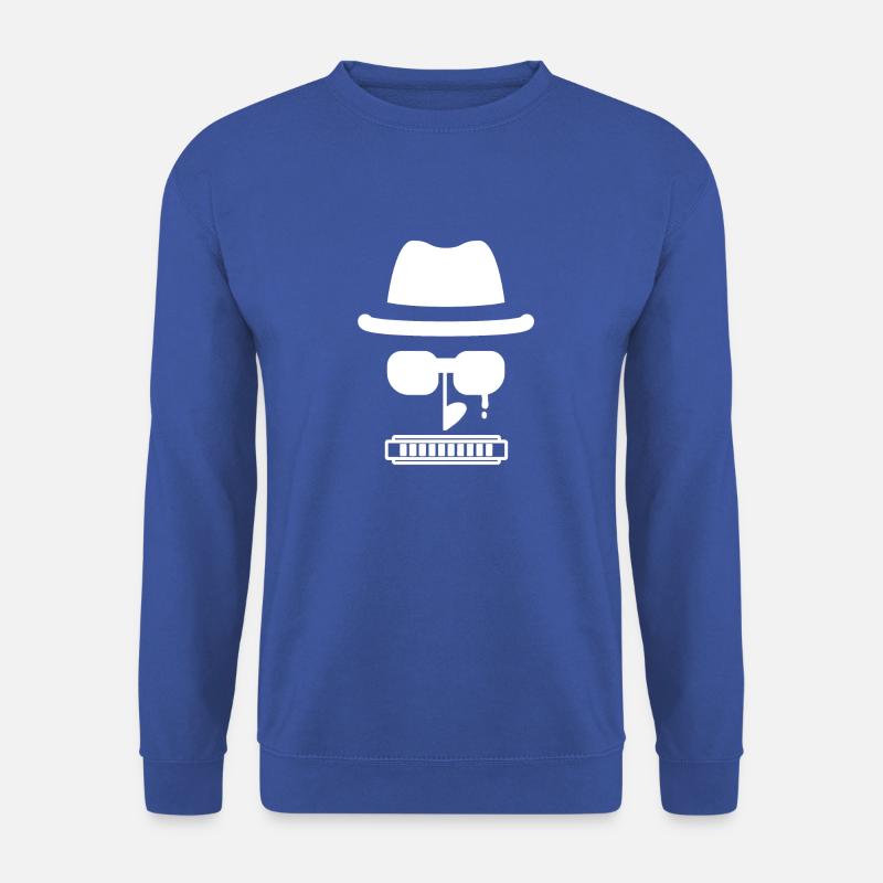 White Bluesman für Mundharmonikaspieler - Unisex Pullover - Royalblau