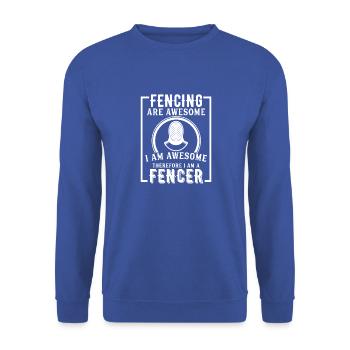 Fechten sind tolle Schwertkämpfer Lustiges Fechten - Unisex Pullover - Royalblau - Vorne - Alina (178cm) & Michal (187cm)