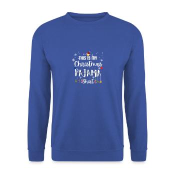 This Is My Christmas Pajama Xmas Lights Funny - Unisex Sweatshirt - royal blue - Front - Alina (178cm) & Michal (187cm)