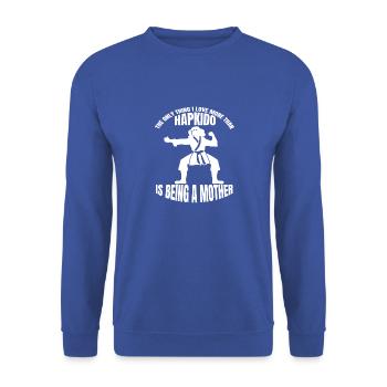 Hapkido Mutter Judo Aikido Karate Mama Kampfsport - Unisex Pullover - Royalblau - Vorne - Alina (178cm) & Michal (187cm)