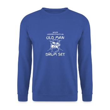 Vintage Drummer Never Underestimate An Old Man - Unisex Sweatshirt - royal blue - Front - Alina (178cm) & Michal (187cm)
