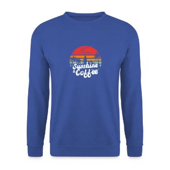 Sunshine And Coffee Beach Funny Retro Vintage 70s - Unisex Sweatshirt - royal blue - Front - Alina (178cm) & Michal (187cm)