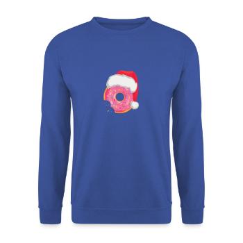 Drôle d’amoureux des beignets Chapeau de Noël Pyjama de Noël - Sweat-shirt Unisexe - bleu royal - Devant - Alina (178cm) & Michal (187cm)