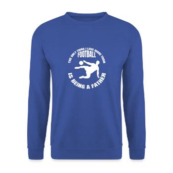 Joueur de football Papa Football Père Entraîneur de football - Sweat-shirt Unisexe - bleu royal - Devant - Alina (178cm) & Michal (187cm)