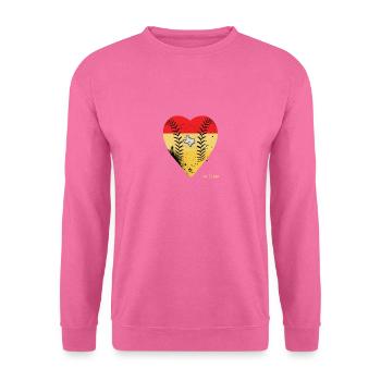Vintage Houston Baseball Heart Major League's Base - Unisex Sweatshirt - pink - Front