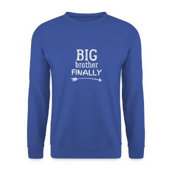 Big Brother Finally Novelty Older Brothers Cute - Unisex Sweatshirt - royal blue - Front - Alina (178cm) & Michal (187cm)