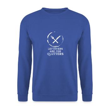 Vintage-Reste sind für Quitter lustig - Unisex Pullover - Royalblau - Vorne - Alina (178cm) & Michal (187cm)