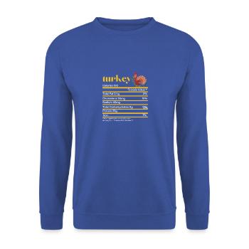 Drôle d’humour Turquie Nutrition Fait Thanksgiving - Sweat-shirt Unisexe - bleu royal - Devant - Alina (178cm) & Michal (187cm)