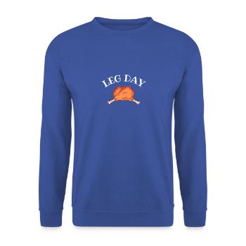 Retro Cute Leg Day Turkey Funny Gym Thanksgiving - Unisex Sweatshirt - royal blue - Front - Alina (178cm) & Michal (187cm)