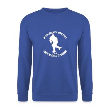 Eishockey Wintersport Geschenk Eishockeyteam - Unisex Pullover - Royalblau - Vorne - Alina (178cm) & Michal (187cm)