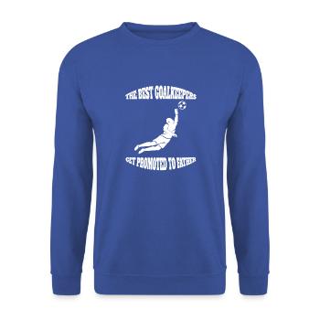 Torwart Spruch Papa Tormann Vater Fußball Torhüter - Unisex Pullover - Royalblau - Vorne - Alina (178cm) & Michal (187cm)