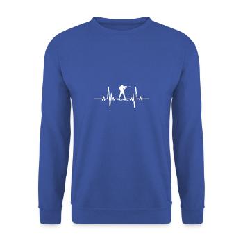 Biathlon Winter Sports Biathlete Skier Gift - Unisex Sweatshirt - royal blue - Front - Alina (178cm) & Michal (187cm)
