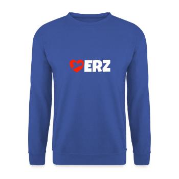 Erzgebirge Liebe Herz Haamit - Unisex Pullover - Royalblau - Vorne - Alina (178cm) & Michal (187cm)