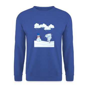 cute winter snowman and wind - Unisex Sweatshirt - royal blue - Front - Alina (178cm) & Michal (187cm)